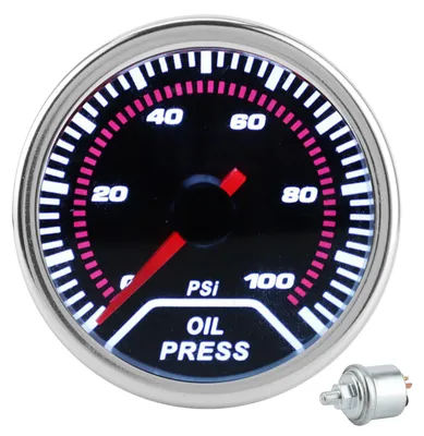 Obrázok produktu pre 52 mm/2-palcový LED manometer tlaku oleja 0–100 PSI so senzorom, vhodný pre 12 V vozidlá so 4/6/8 valcami