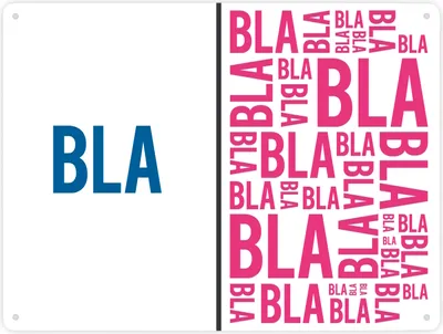 Produktbild von Metallschild XXL mit Bla - blablabla Motiv Schild Blechschild Aluminiumschild