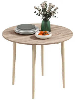 Obrázek produktu pro Jídelní stůl - Rozkládací stůl - Skládací stůl - Kulatý stůl - Kuchyňský stůl - Úsporný design