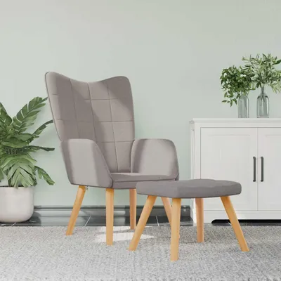 Obrázok produktu pre vidaXL Relax Kreslo s taburetkou Taupe Fabric