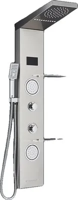 Produktbild von Duschpaneel, Regenkopfbrause, Digitale Temperaturanzeige, nickel-F-6001