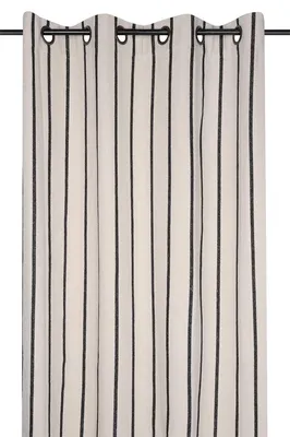 Produktbild von Baumwollvorhang mit Ösen TROP schwarze Streifen, 135 x 260 cm