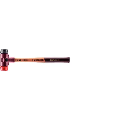 Produktbild von HALDER SIMPLEX Schonhammer Ø 30 mm Gummi schwarz / Plastik rot