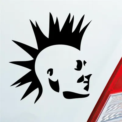 Produktbild von Auto Aufkleber Punker Punk New Wave Rock Tuning 10x11 cm Schwarz Glanz Sticker Heckscheibenaufkleber