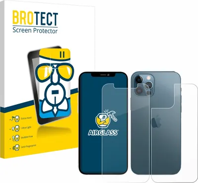 Produktbild von BROTECT Schutzglas für Apple iPhone 12 Pro (Display+Rückseite) Schutzfolie Panzer Folie Glas Display Schutz klar