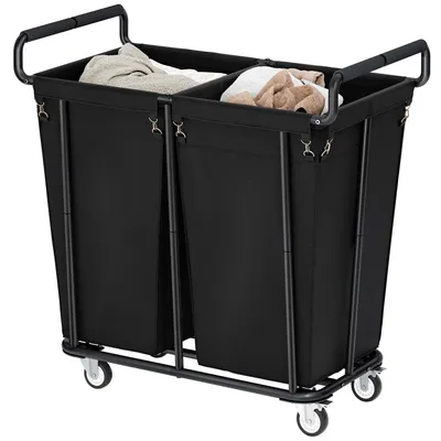 Waschwagen 360L, 2 Fächer, schwarz, 91 x 48 x 93,5 cm