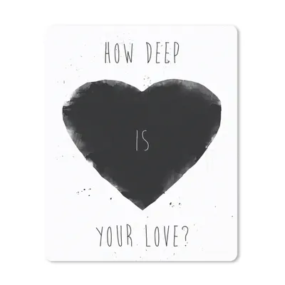 Produktbild von MuchoWow® Mauspad Mousepad Liebe - Herz - Schwarz - Zitat 19x23 cm - Mousepads - Maus Mat - Pad - Mausunterlage - Mauspads - Spielen