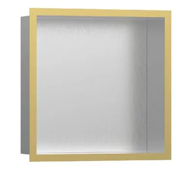 Productafbeelding van Wandniche XTRASTORIS Individual E, geborsteld, 300x300x100mm. Designframe, gepolijst, goudkleurige afwerking, 300 x 300 x 100 mm