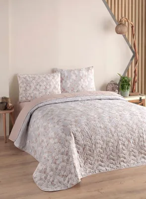 Immagine prodotto di L'Essentiel Linge de Maison, Piti Yaprak - Rosa, Set copriletto trapuntato per letti king size (FR), Rosa polverosa, 65% COTONE / 35% POLIESTERE, 240 x 220 cm