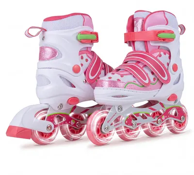Produktbild von COSTWAY Inline Skates Kinder, Rollschuhe Inliner 4 Größen verstellbar 34-37, Inlineskate mit leuchtenden Rädern, Roller Skate für Mädchen&Jungen 5-14