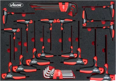 Produktbild von VIGOR T-Griff Schraubendreher und Winkelschraubendreher Satz V5175 T Profil