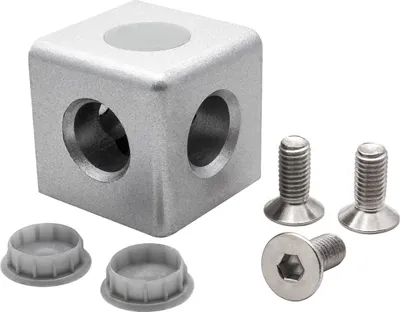 Produktbild von 3-Wege Würfelverbinder Eck-Verbinder für Aluprofil 40x40 - 1 Stück