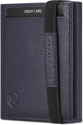 Produktbild von Slim Wallet Echtleder mit RFID Schutz und Münzfach Kartenetui Geldbörse Portemonnaie Herren Damen Kompakt Klein Kartenhalter