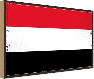 Produktbild von vianmo Holzschild 30x40 cm Jemen Retro Yemen Flagge Fahne Wappen