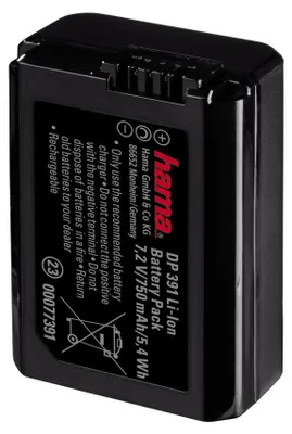 Produktbild von Hama DP 391, Lithium-Ion (Li-Ion), Schwarz, Sony NEX-3/NEX-5, 45 x 18,5 x 32 mm