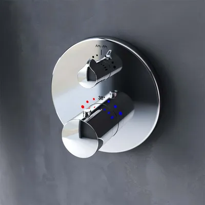 Produktbild von Thermostat-Unterputzmischer für Wannen und Dusche, Brause- und Duschsysteme - Unterputzmischer mit Thermostat und 1 Absperrventil, Wandmontage Unterputz Wannen- Duscharmatur aus Messing AM.PM, Chrom
