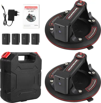 Produktbild von Aopunly 2x Elektrischer Saugnapf Elektrischer Saugnäpfe Mit Datendisplay Leistungsstarker Max. 180KG Plattenheber 20cm