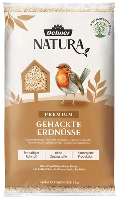 Immagine prodotto di Dehner Natura Premium cibo per uccelli selvatici, arachidi tritate, senza guscio, cibo per tutto l'anno ad alto contenuto proteico/energetico, cibo di alta qualità per uccelli selvatici, 5 kg