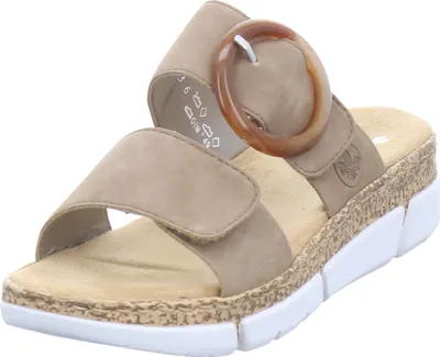 Produktbild von Rieker FSK Damen Sandalen Damen Pantolette Sandalen Hausschuhe Clogs Slipper beige V2392-62 : 40
