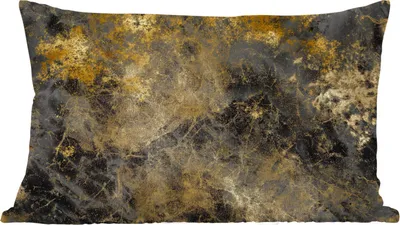 Produktbild von MuchoWow® Zierkissen Sofakissen Wohnzimmer Dekokissen 50x30 cm Gold - Schwarz - Abstrakt - Wohnzimmerdekoration - Polster mit Photo