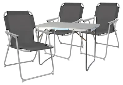 4-teiliges Campingmöbel Set Alu mit Tragegriff Camping L70xB50xH59cm Anthrazit