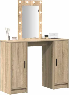 Obrázek produktu pro vidaXL Toaletní stolek s úložným prostorem hnědý 102 x 33 x 135 cm Materiál na bázi dřeva