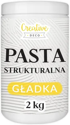 Zdjęcie produktu dla Creative Deco Pasta Strukturalna 2kg | Gładka | biała masa do projektów plastycznych | Łatwa w użyciu przy użyciu szpachelki