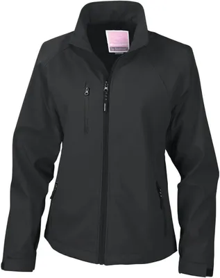 Produktbild von Result Damen La Femma® Softshell-Jacke, 2-lagig, atmungsaktiv, winddicht BC863 (M) (Schwarz)
