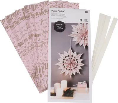 Produktbild von Papiertüten Sterne-Set "Merry Christmas", groß, Rosa