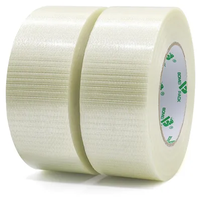 Filamenttape bidirektional 2 Rollen 50 mm x 50 m transparent