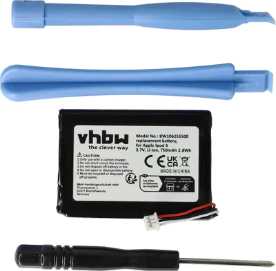 Produktbild von vhbw Akku kompatibel mit Apple iPod Photo 60GB M9830FD/A, 60GB M9830FE/A, 60GB M9830J/A MP3-Player Musik Player (750 mAh, 3,7 V, Li-Ion)
