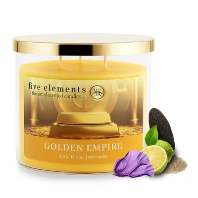Obrázek produktu pro Vonná svíčka Five Elements Golden Empire, 420 g, 3 knoty