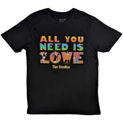 Produktbild von The Beatles Yellow Submarine All You Need Is Love Stacked Black M T-Shirt