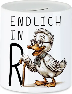 Produktbild von Endlich in Rente Alte Ente Spardose - Humorvolles Abschiedsgeschenk