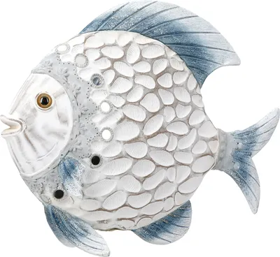 Produktbild von Gilde Figur, Fisch,  Azuro , Kunstharz, weiß, hellblau, VE 2, L. 7 cm, B. 22 cm, H. 17 cm Höhe: 17.00 cm Breite: 22.00 cm Tiefe: 7.00cm  59535