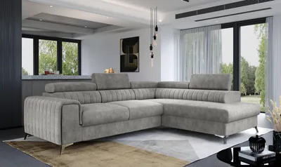 Produktbild von Ecksofa Couchgarnitur Laurence mit Schlaffunktion und Bettkasten– stilvoller Mittelpunkt für Ihr Wohnzimmer