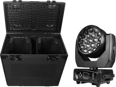 Produktbild von Beweglicher Kopflicht, DMX-Steuerung, einstellbarer Zoom, Kunststoffflugkoffer, EU-Stecker-a