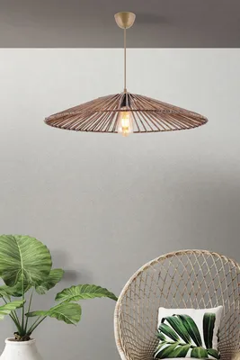 Image de Opviq, Conic,chandelier, brun, CORPS METALLIQUE, 61 x 61 x 45 cm