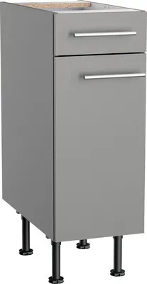 Produktbild von Optifit Unterschrank mit Schublade und Drehtür Mats825 BxTxH 30 x 58,4 x 87 cm basaltgrau matt zerlegt Anschlag reversib