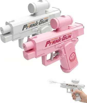 Produktbild von Wasserpistole 3er Set, blau weiß rosa, umgekehrte Düse, auslaufsicher, für Garten
