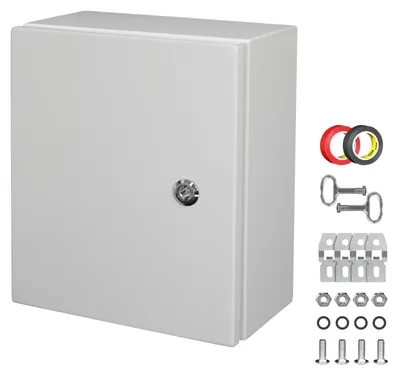 Obrázok produktu pre Rozvodová skrinka IP66, oceľová, 300 × 250 × 150 mm, uzamykateľná, vhodná pre vnútorné aj vonkajšie použitie