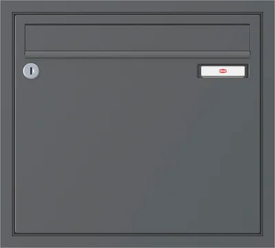 Produktbild von Renz Unterputz Briefkasten mit Namensschild - robuster Aufhängebriefkasten Serie 17, Stahl anthrazitgrau RAL 7016
