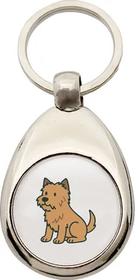 Produktbild von Huuraa Schlüsselanhänger Cairn Terrier Comic Cairni Metall Schlüsselring Einkaufswagenchip Geschenkidee