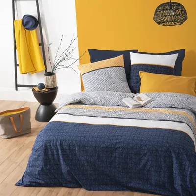 Image de Parure de lit « rayures ethniques » en coton 260 x 240 cm  - Atmosphera créateur d'intérieur