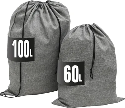 Produktbild von worek na pranie 100l duży XXL + pojemnik na pranie 60l do podróży - Worek na pranie ze sznurkiem ściągającym