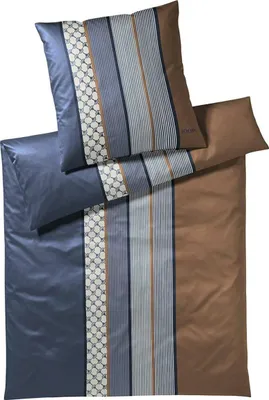 Produktbild von JOOP! Mako-Satin-Bettwäsche-Garnitur Cornflower Stripes Farbe deep ocean Größe 135x200+40x80 cm