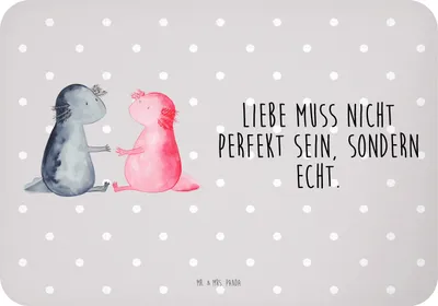Produktbild von Mr. & Mrs. Panda magnet Axolotl Liebe - Grau Pastell - Geschenk, Lurch, rechteckmagnet, Kühlschrankmagnet, whiteboardmagnet, Notizhalter, haftmagnet, Valentinstag