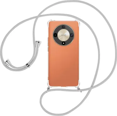 Produktbild von Handykette Backcover-Schutzhülle mit Band (Metall silberfarben) für Honor X9b (6.78'') - silbergrau