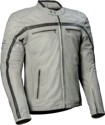 Imagen del producto de Chaqueta de cuero para motocicleta DIFI, color gris claro/, talla 48