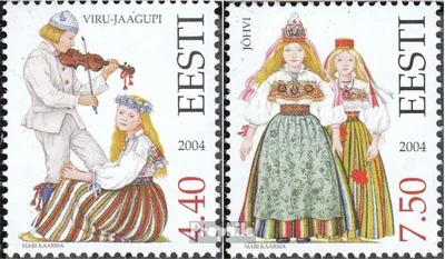 Produktbild von Briefmarken Estland 2004 Mi 498-499 (kompl.Ausg.) postfrisch Trachten